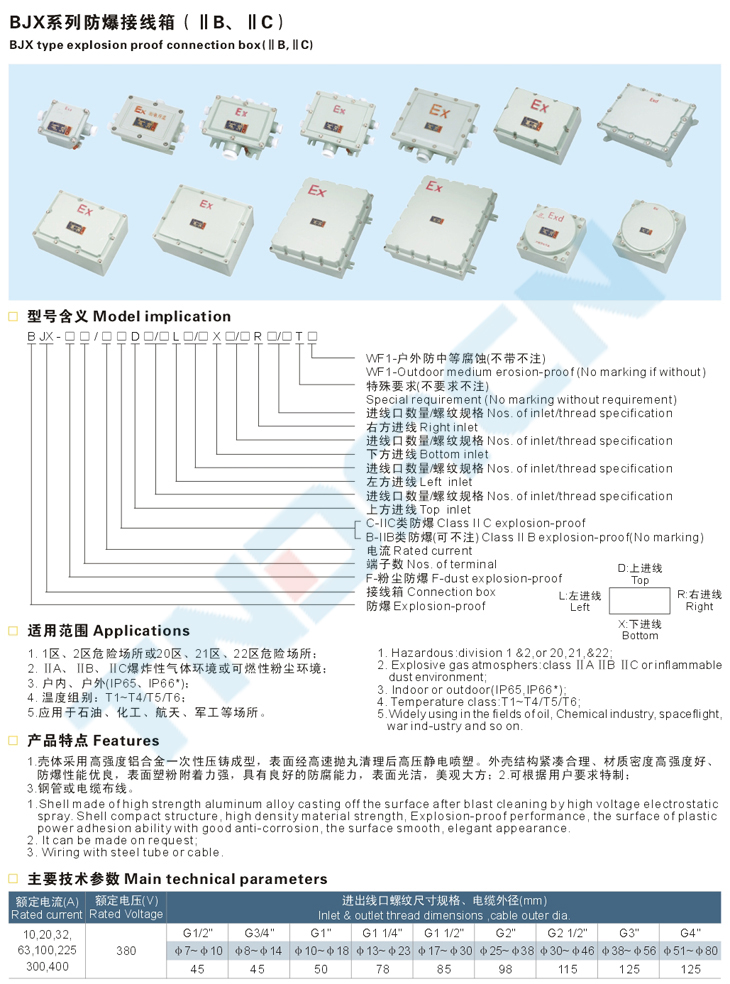 BJX系列防爆接线箱(‖B、‖C)