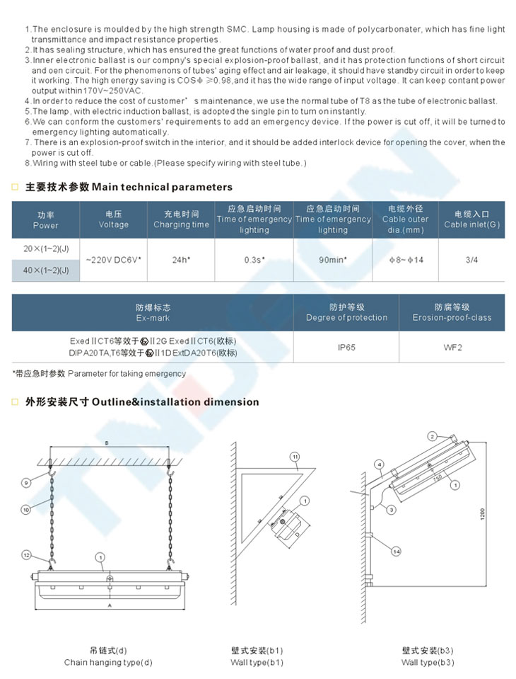 BYS51系列防爆防腐全塑荧光灯(IIC)