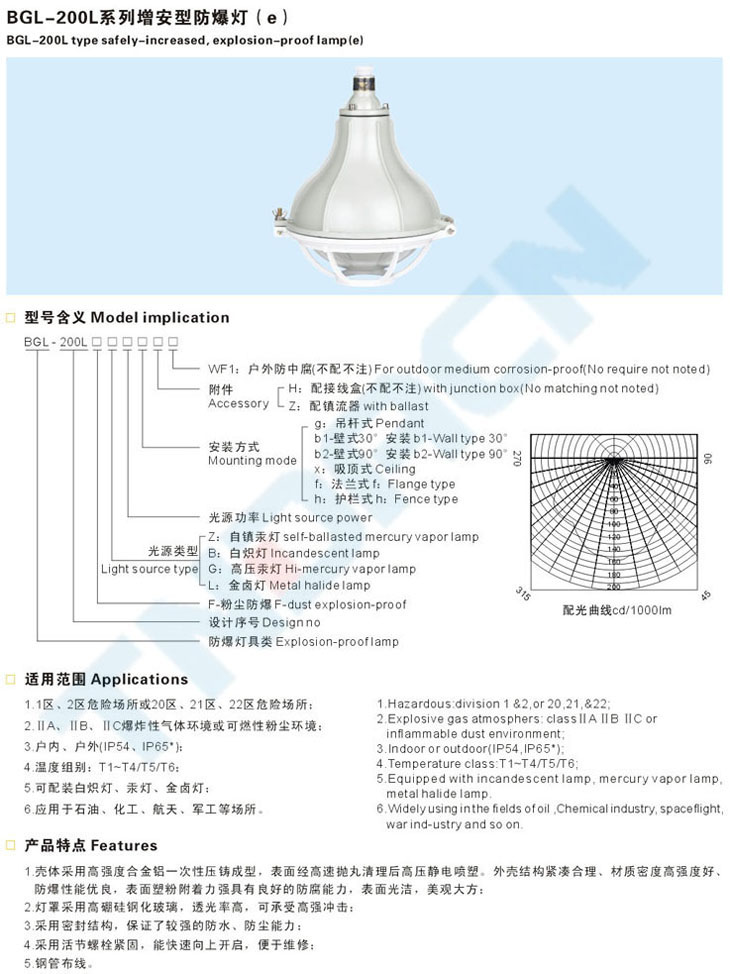 BGL-200L系列增安型防爆灯(e)