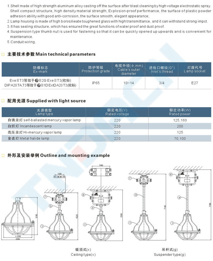 BGL-200L系列增安型防爆灯(e)