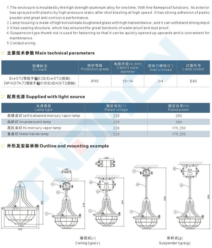 BGL-250L系列增安型防爆灯(e)