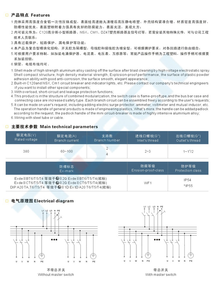 BXX51系列防爆动力检修箱