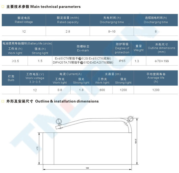 BCS52系列手提式防爆探照灯(IIC)