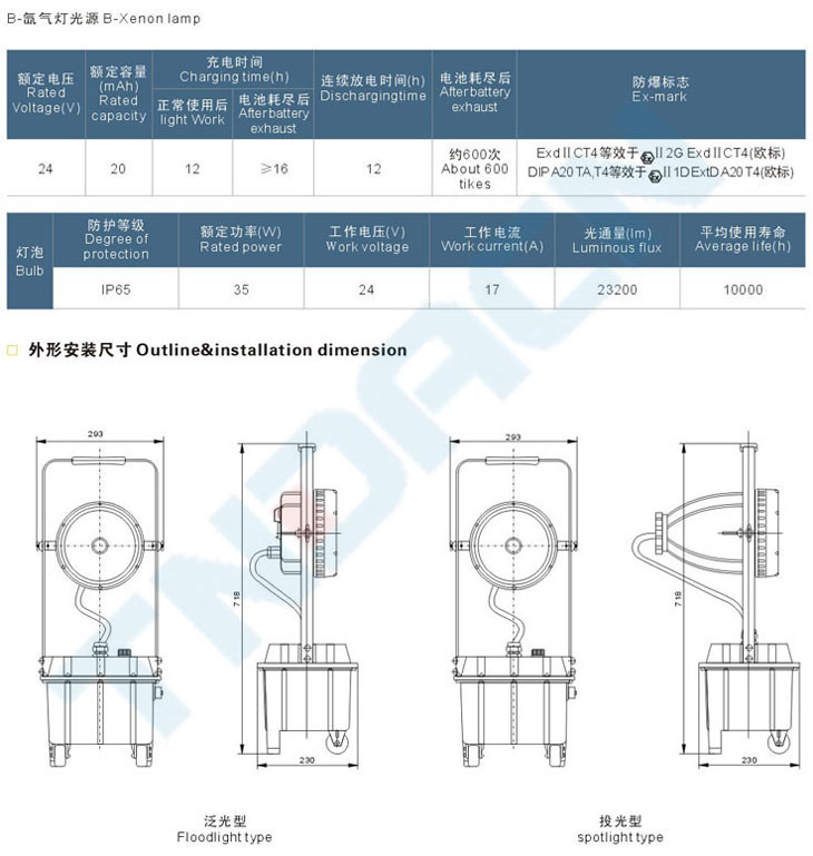 BFW6100系列防爆投光灯(IIB、IIC)