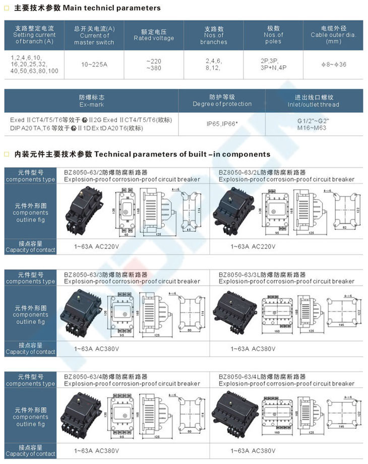 BXX8050(8060)系列防爆防腐动力检修箱(IIC)