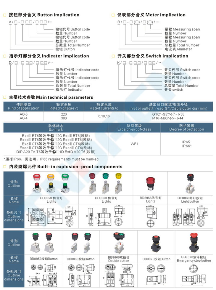 BXK58系列防爆控制箱(IIB、IIC)