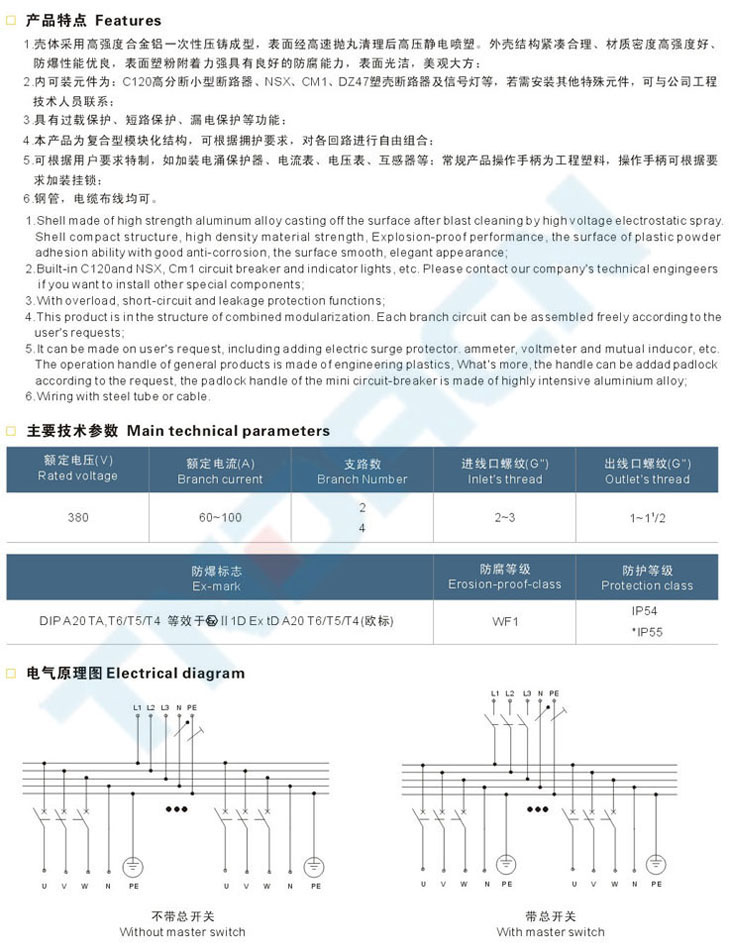 BXX51-F系列粉尘防爆动力检修箱(DIP)