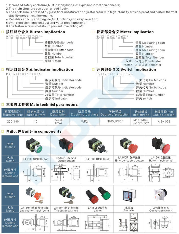 FXK系列防水防尘防腐控制箱