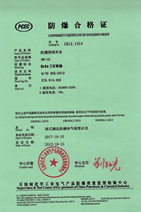 SW-10 防爆合格证